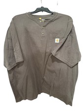 Carhartt Henley Original Fit Pocket T-Shirt Mens Size 2XL Tall Brown K84 14806