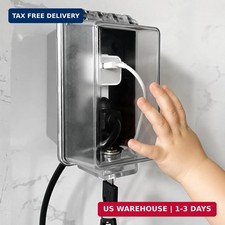 Baby Safety Outlet Cover Box-Key Lock for Much Better Toddler Proofing, Easier O