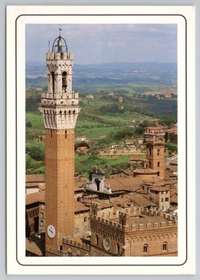 Torre del Mangia Panorama in Siena Italy c1970s Postcard