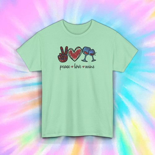 Maglietta Peace Love Wine | Maglietta grafica Wine Lover S-5XL - Foto 7 di 12