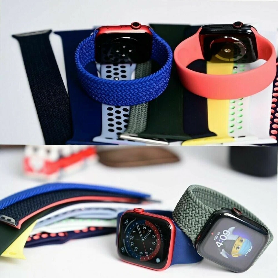 Solo Elastic Belt Loop Silicone Strap For Apple Watch 6 SE 5 4 3 2 1 iWatch band - Image 2 of 4