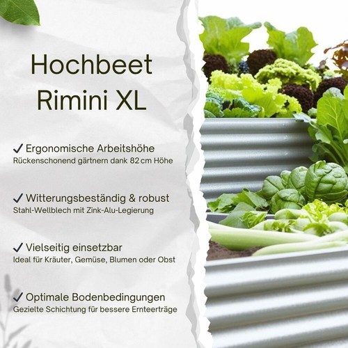 Hochbeet Gemüsebeet Gartenbeet Kräuterbeet Anzuchtbeet Frühbeet Stahl verzinkt - Bild 5 von 7