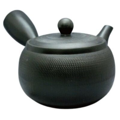 Teapot Kyusu Tokoname - AKIRA - Black - 650 ml/cc - Stainless Mesh Almond Shaped