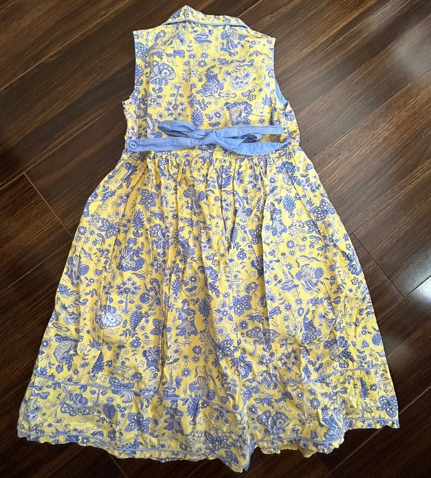 April Cornell Girls Sleeveless Dress Size 3/4 Yellow Lavender Floral EUC SUPERB! - Image 2 of 4