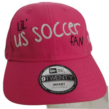 Lil' US Soccer Fan Cap Infant Aprox 0 1 Pink Girls Stretch Band Hat