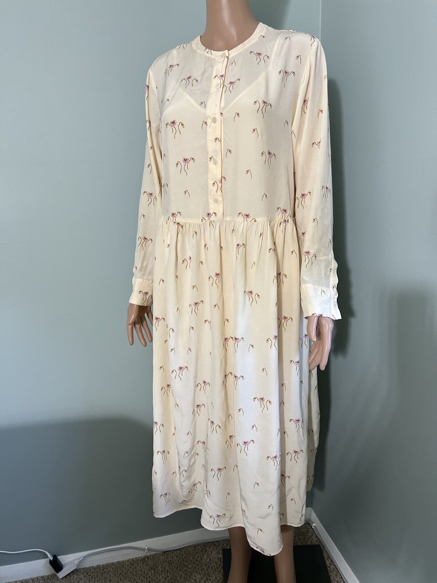 & Other Stories Stockholm Atelier Beige Floral Long Sleeve Dress 4 Relaxed  Dress