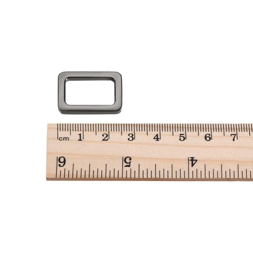 Metall Rechteck Ringschnallen 20x12,5 mm für Taschen Gürtel zum Selbermachen hellschwarz 6 Stck. - Bild 6 von 7