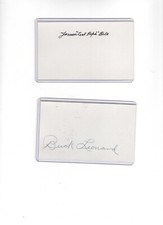 3 X 5 Cards James Cool Papa Bell and Buck Leonard Autographed