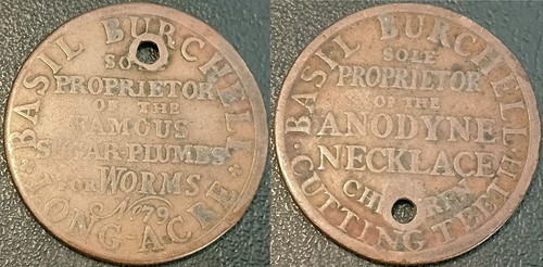 Regno Unito - Middlesex - Basil Burchell Dal 1/2 Penny Token Anodyne Collana