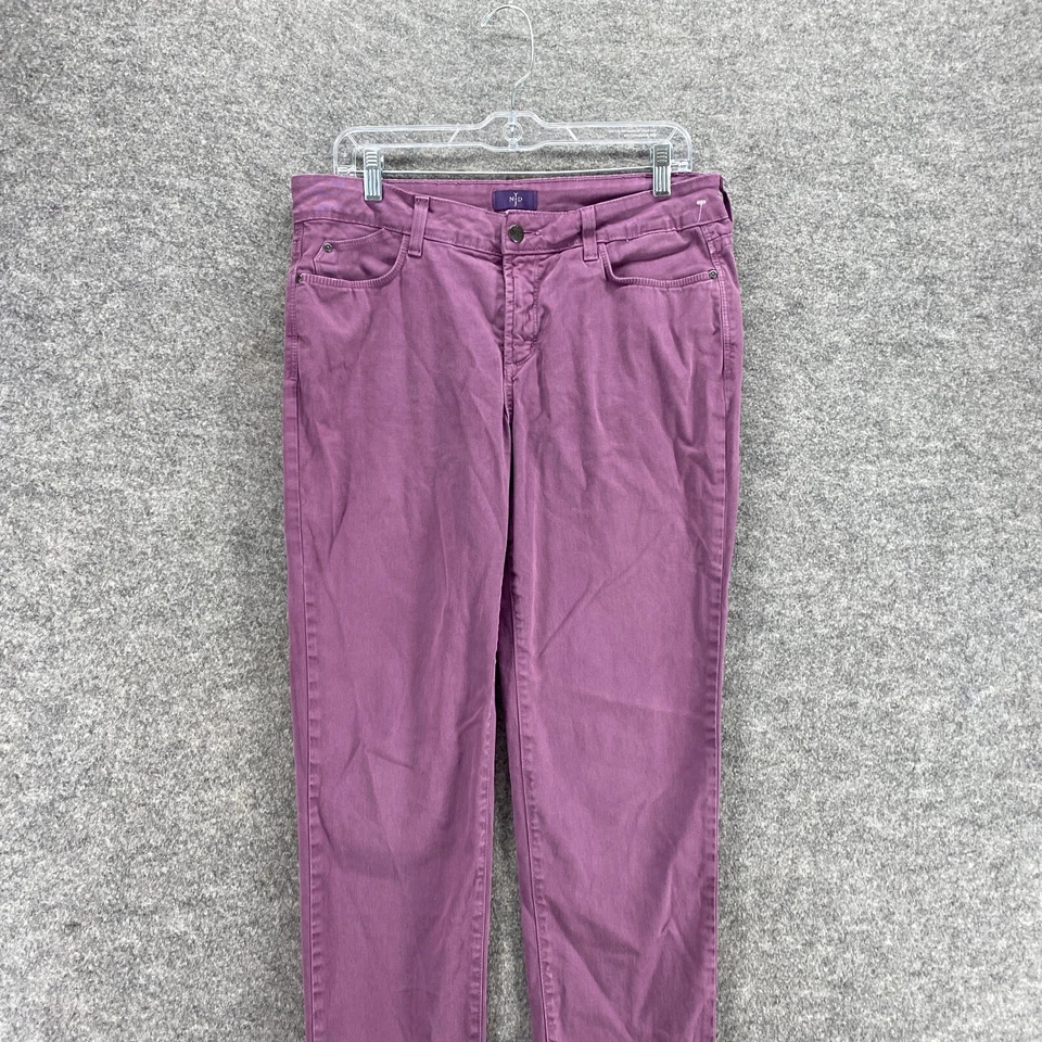 Pantalones NYDJ para mujer 8 morados tiro medio tobillo bolsillos delanteros planos informales Foto 3 de 4