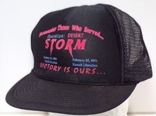 Operation Desert Storm Black Trucker Hat Mesh Snapback OSFA Vintage 040225WT