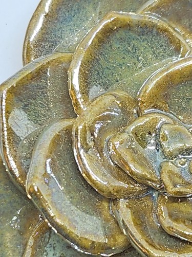Handmade Glazed 3D Ceramic Succulent Flower Sculpture Modern Art Tablescape ¹ - Picture 28 of 45