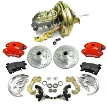 1968 1974 Chevy Nova Front Disc Brake Conversion Stock Red Wilwood 9" Booster