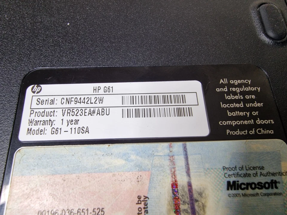 Hp G61 Laptop Pentium Dual Core T4300 2.1GHz No Hdd 2gb Ram Untested Read... - Image 4 of 4