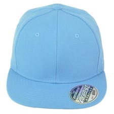 Zephyr Sky Blue Flex Fit Youth Kids Flat Bill Blank Plain Stretch Hat Cap