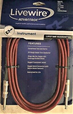 Livewire Advantage Instrument Cable 10 ft. Red 656238035675 | eBay