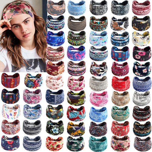 Women Elastic Yoga Bandana Headband Hair Band Wide Turban Sports Head Wrap New