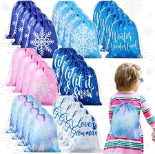 14 Pack Frozen Party Favors Bags for Winter Snowflake Kids Birthday Favor