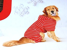 Target Wondershop Red Stripe Fleece Hooded Pet Pajamas Sz L Christmas Clothes