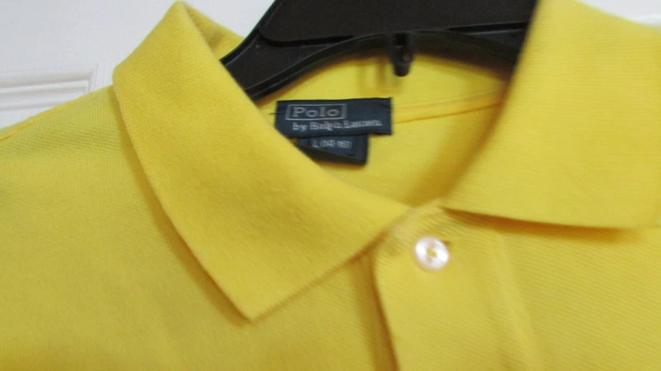 Мальчики Polo Ralph Lauren короткий рукав желтый логотип пони рубашка L 14-16 - Изображение 4 из 4