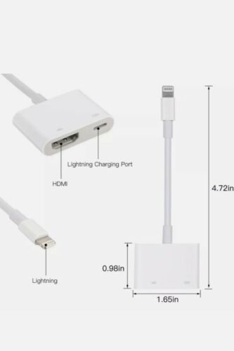 Apple Lightning Digital AV Adapter HDMI To iPhone iPad MD826AM/A-Genuine - Picture 3 of 6
