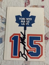 Barry Melrose autographed Toronto Maple Leafs hockey sticker￼