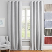 A pair faux silk stripe blackout curtain✅ gathering tape✅back tab✅(53X90"X2pcs)