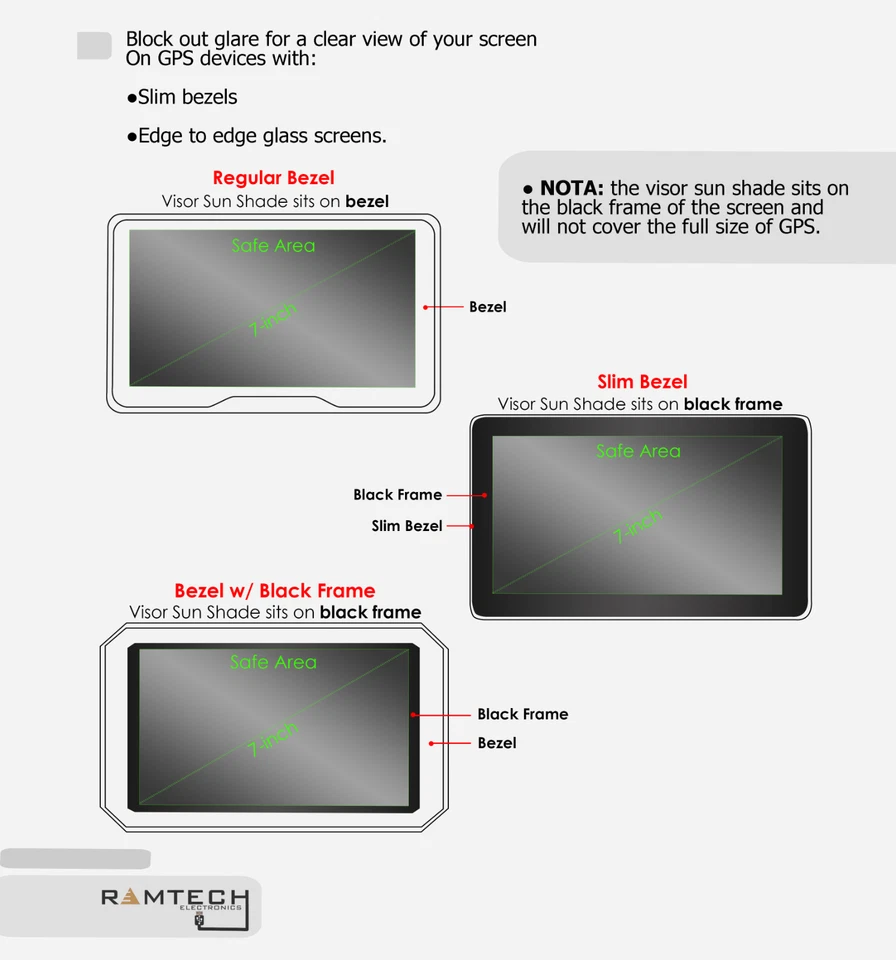 7" Clip-on Visor Sun Shade Sunshade for TomTom Go Discover and Expert 7" GPS - Image 4 of 4
