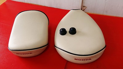 Fit HONDA SUPERCUB C50 C100 C102 C105 WHITE-CREAM FRONT & REAR SEAT SET 2PCS #BI