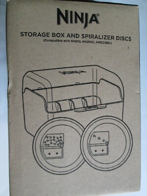 NINJA Processor Storage Box & 2 Spiralizer Discs Compatible With