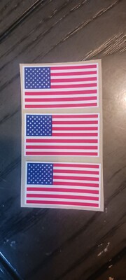 Lot of 3 full size American Flag football helmet decals 20ml