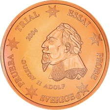 [#385710] Suède, 2 Euro Cent, 2004, unofficial private coin, SPL+, Cuivre plaqué