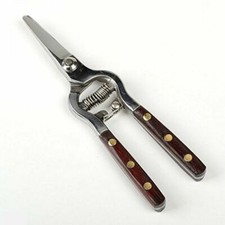 Quick Cut 8" Pruning Shear Spring Loaded Wood Handle Grape Pruning Shear