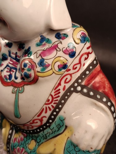 Chinese Famille Rose Budai Statue FigureQing Dynasty Exportware - Picture 11 of 17
