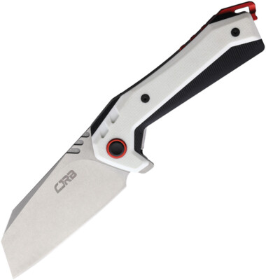 CJRB Tigris Linerlock Black/White G10 Folding AR-RPM9 Cleaver Knife 1919WH