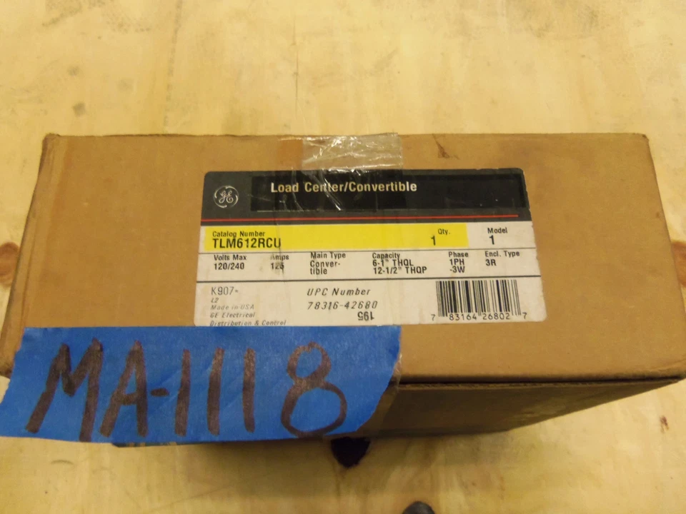 New GE 125 amp panel 240v 120v load center MLO 3R 1 phase 12 space  - Image 2 of 2