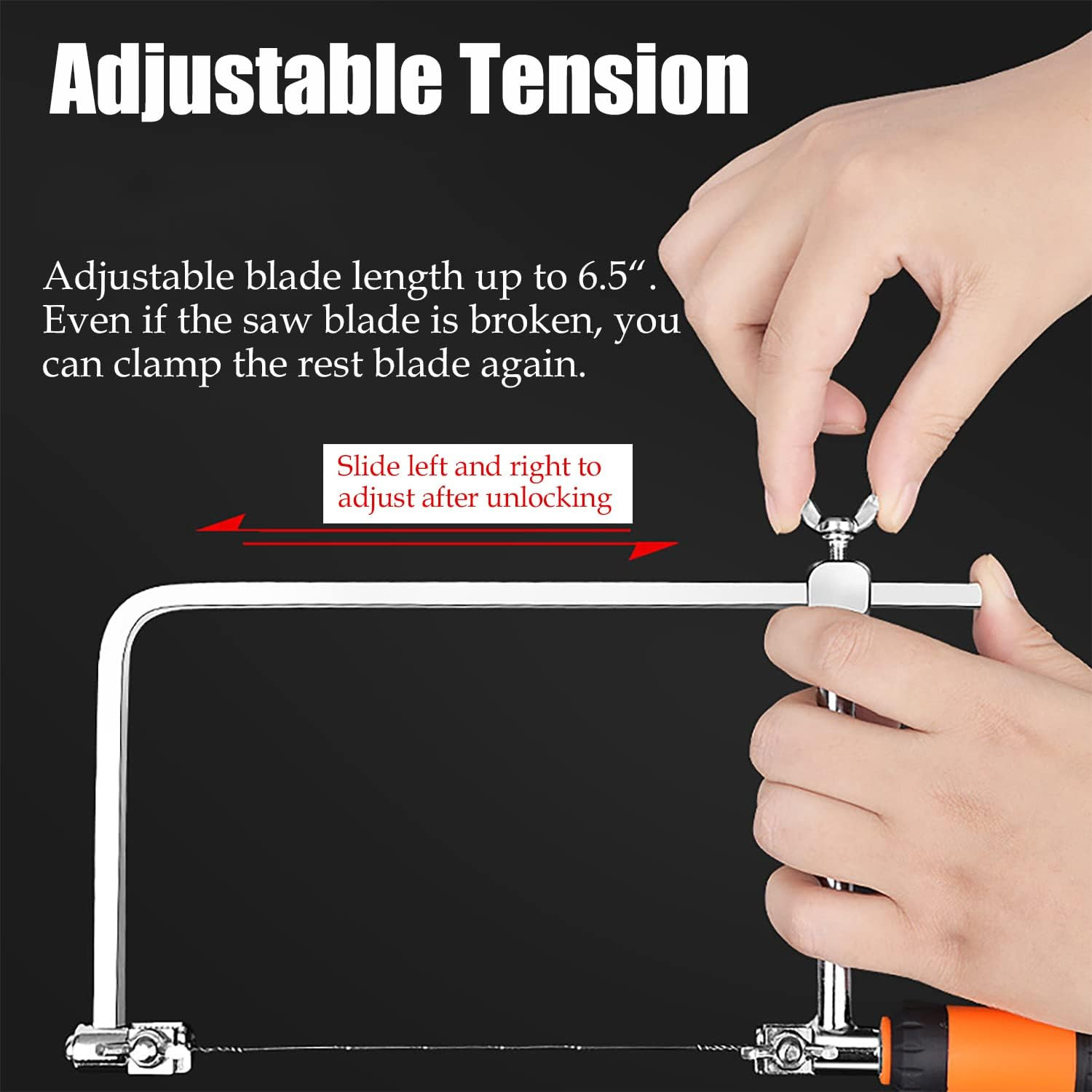 Sutekus Coping Saw Hand Saw Wire Jigsaws Fret Saw with Extra 5 Spiral Wire Blade