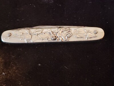 Rare 1930's Art Deco Pocket Knife ''Roses'' Saxonia Cutlery Co. Solingen Germany
