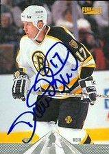 Dave Reid autographed Hockey Card (Boston Bruins) 1996 Pinnacle #182