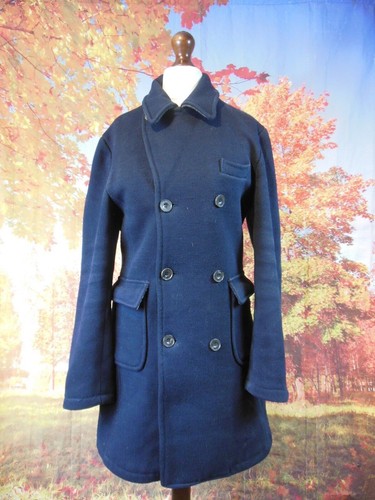 William Hunt wool Jacket S. navy blue  wool double breasted UK men's size Small