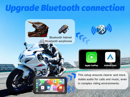 6.86" Motorcycles GPS Screen Wireless CarPlay/Android Auto &Cameras &TPMS*2 lot - Picture 29 of 46