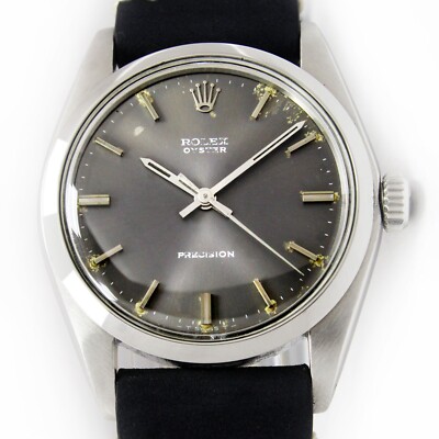 Vintage Rolex OysterPrecision Winding Original Grey Dial Steel Watch 6426 C.1973