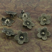 20pcs 14mm antiqued bronze color flower design charms EF0147