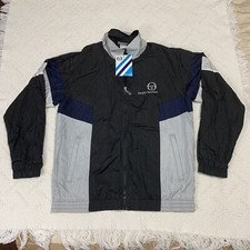 NWT Sergio Tacchini Tracksuit Jacket Men  s Sports Track top Size L Large Black