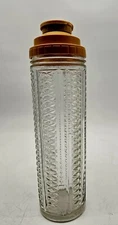Art Deco VTG Glass by Medco Skyscraper New York Cocktail Shaker Screw Top Dial