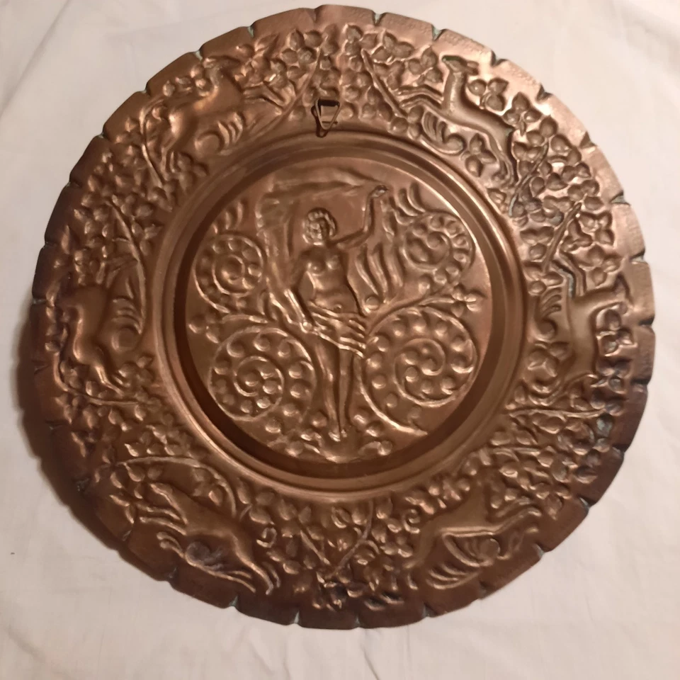 Assiette décorative en cuivre Diamètre 31 cm - Photo 2/4