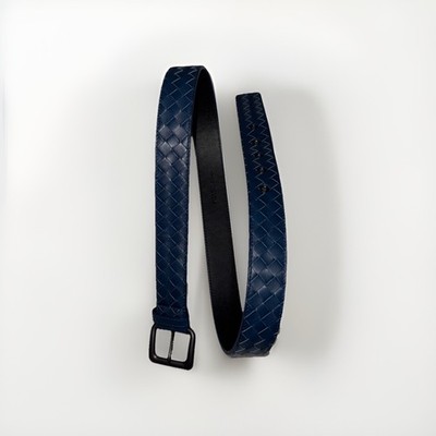 Bottega Veneta Intrecciato Leather Belt Blue Size 100cm 40 in Made in Italy