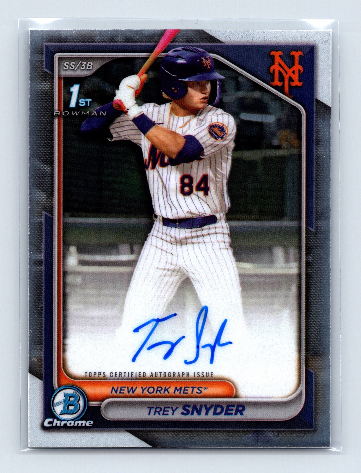 2024 Bowman Draft Trey Snyder Chrome 1st RC Prospect On Card Auto