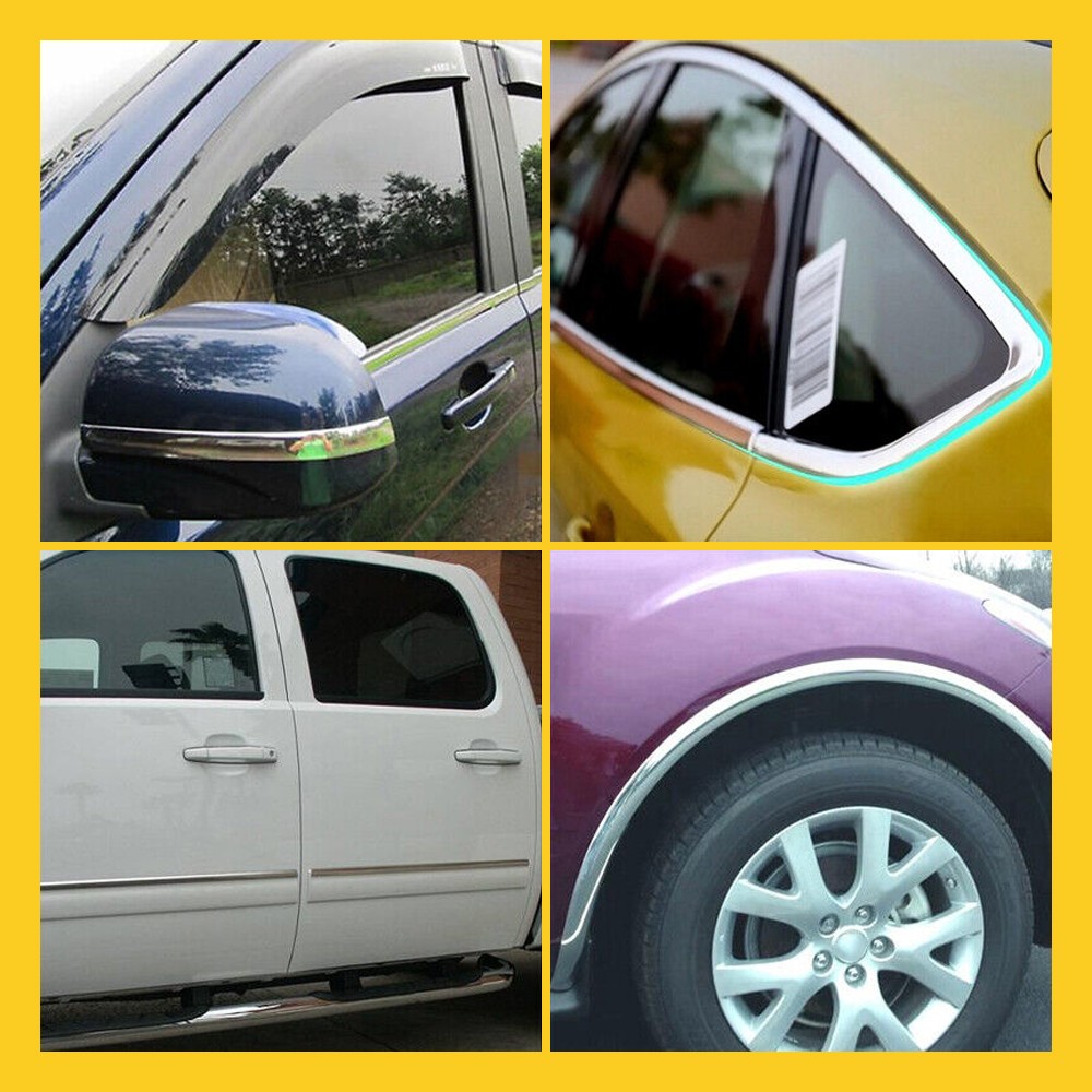 3M Chrome Trim Molding Strip Car Body Door Side Protector Strip Decoration USA