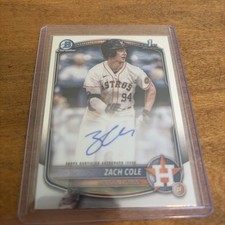 Zach Cole Bowman 1st Auto Base 2025 Bowman Chrome Houston Astros